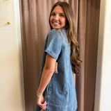Claremont Dress Stream - Indigo