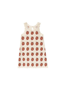 Kids Crochet Tank Mini Dress- Strawberry