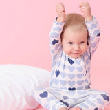 Blue Tiny Hearts Zipper Onesie
