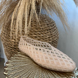 Jelly Mesh Flats Shoes - Nude