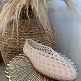 Jelly Mesh Flats Shoes - Nude