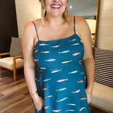 Fish Out Of Water Maxi Dress - Blue