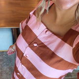 Queen Of Stripes Mini Dress - Pink