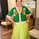Mahjong Green Leopard Cardigan