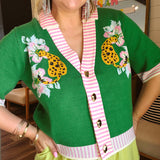 Mahjong Green Leopard Cardigan