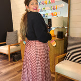 Pink Ladies Checkered Skirt