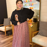 Pink Ladies Checkered Skirt
