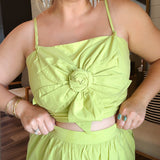 Flower Power Skirt Set - Green