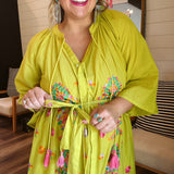 Happy Dance Embroidered Maxi Dress