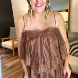 Coco Brown Ruffle Maxi Dress