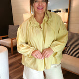 Dandelion Yellow Eyelet Collar Top
