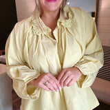 Dandelion Yellow Eyelet Collar Top