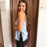 Little Thing Lace Tank - Blue