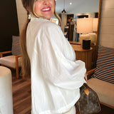 Mountain White Eyelet Collar Top