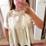 Moonlight Velvet Ivory Top