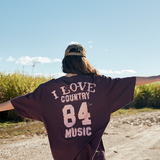 NEW The Very Oversized I Love Country Music Tee - Coffee