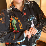 Cowgirl Chic Black Horse Top