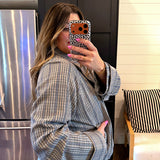 Falling Into Plaid Short Trench Jacket