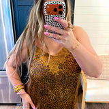 Catch Up Cheetah Lace Tank