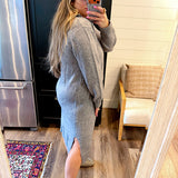 Hailey Half Zip Sweater Dress - Grey