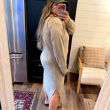 Hailey Half Zip Sweater Dress - Tan