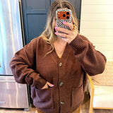 Cozy Up Cardigan - Brown