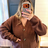 Cozy Up Cardigan - Brown