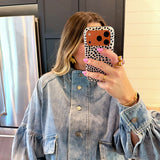 English Tea Denim Bomber Jacket