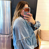 English Tea Denim Bomber Jacket