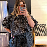 Coastal Charm Polka Dot Shorts - Black