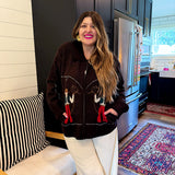 Cowgirl Up Cardigan - Chocolate