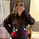 Cowgirl Up Cardigan - Chocolate
