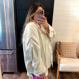 Tuxedo Cream Oversized Button Up