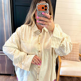 Tuxedo Cream Oversized Button Up