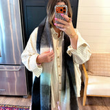Espresso Mint Plaid Winter Scarf