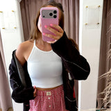 Dainty Strap Lounge Tank - White