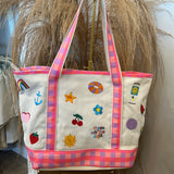 Summer Patchwork Canvas Tote