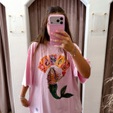 The Lucky Mermaid Bright Tee - Pink