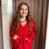 Cozy Up Cardigan - Red