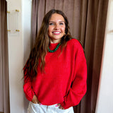 Pookie Pullover Sweater - Red