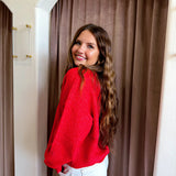 Pookie Pullover Sweater - Red