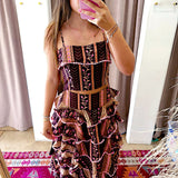 Havana Nights Skirt Set - Pink + Brown