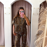 Garden Party Floral Brown Pants