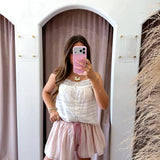 Vintage Blush Stripe Babydoll Shorts