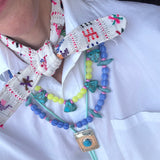Yellow + Turquoise Triangle Necklace