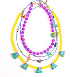 Yellow + Turquoise Triangle Necklace