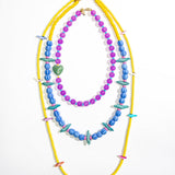 Jade Heart Necklace - Purple