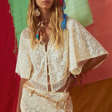 {Spell} Free Love Lace Crop - Vintage Cream