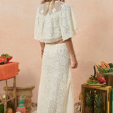 {Spell} Free Love Lace Bias Skirt - Vintage Cream