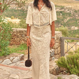 {Spell} Free Love Lace Bias Skirt - Vintage Cream